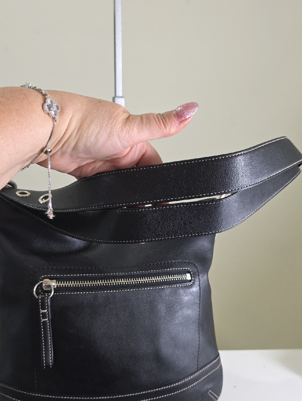 COACH 1415 Vintage 2004 Legacy Slim Black/Silver Smooth Leather Crossbody EUC - Picture 11 of 17